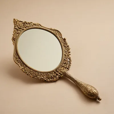 Jugendstil-Handspiegel vergoldet