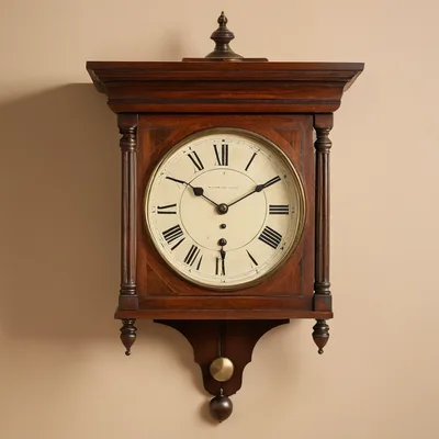 Wanduhr mit Pendel, Eiche