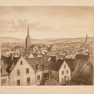 Kupferstich Stadtansicht, 19. Jh.