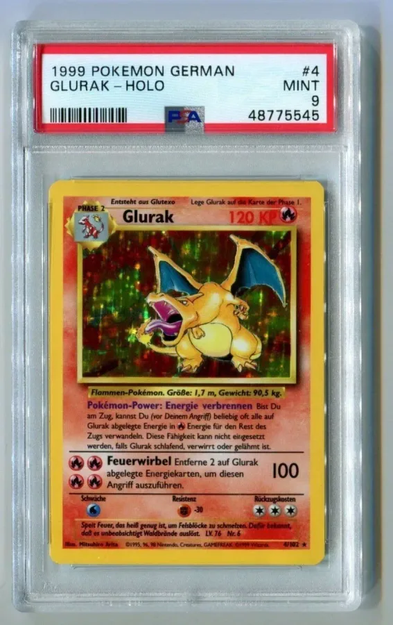 1999 Pokémon German Glurak Hologram Base Set #4