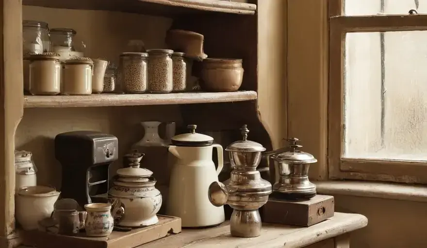 Landhausküchen-Konvolut: Emaille und Mühlen